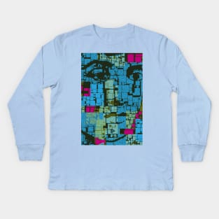 Adela Zamudio III (Blue) Kids Long Sleeve T-Shirt